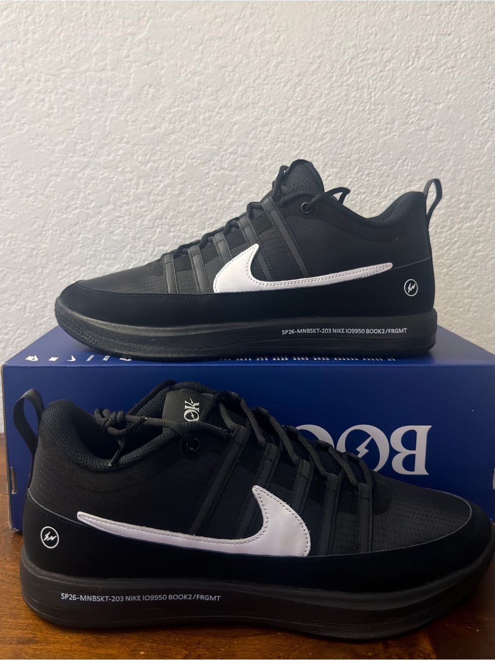 Nike Book 2 x Fragment Design 'Black White' IO9950-900 Men's Size 12